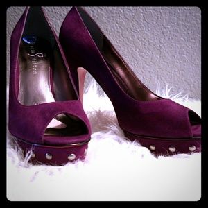 Sashay Peep toe suede high heels